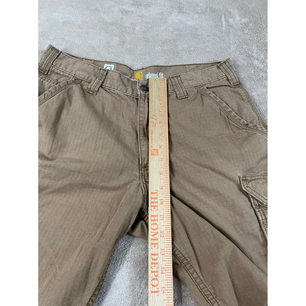 Carhartt Cargo Shorts Men's 32 Khaki Cotton Stretch  Relaxed Fit Work-wear EUC - Picture 7 of 8